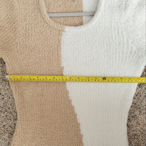 Versona Size Large Color Block Soft Fuzzy 3 Quarter Sleeve Sweater Dress - Picture 8 of 8